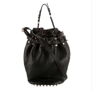 Alexander Wang Black Bucket Bag with Rose Gold Hardware